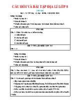 160 câu trắc nghiệm và tự luận Địa lí 8 cả năm (Có đáp án)